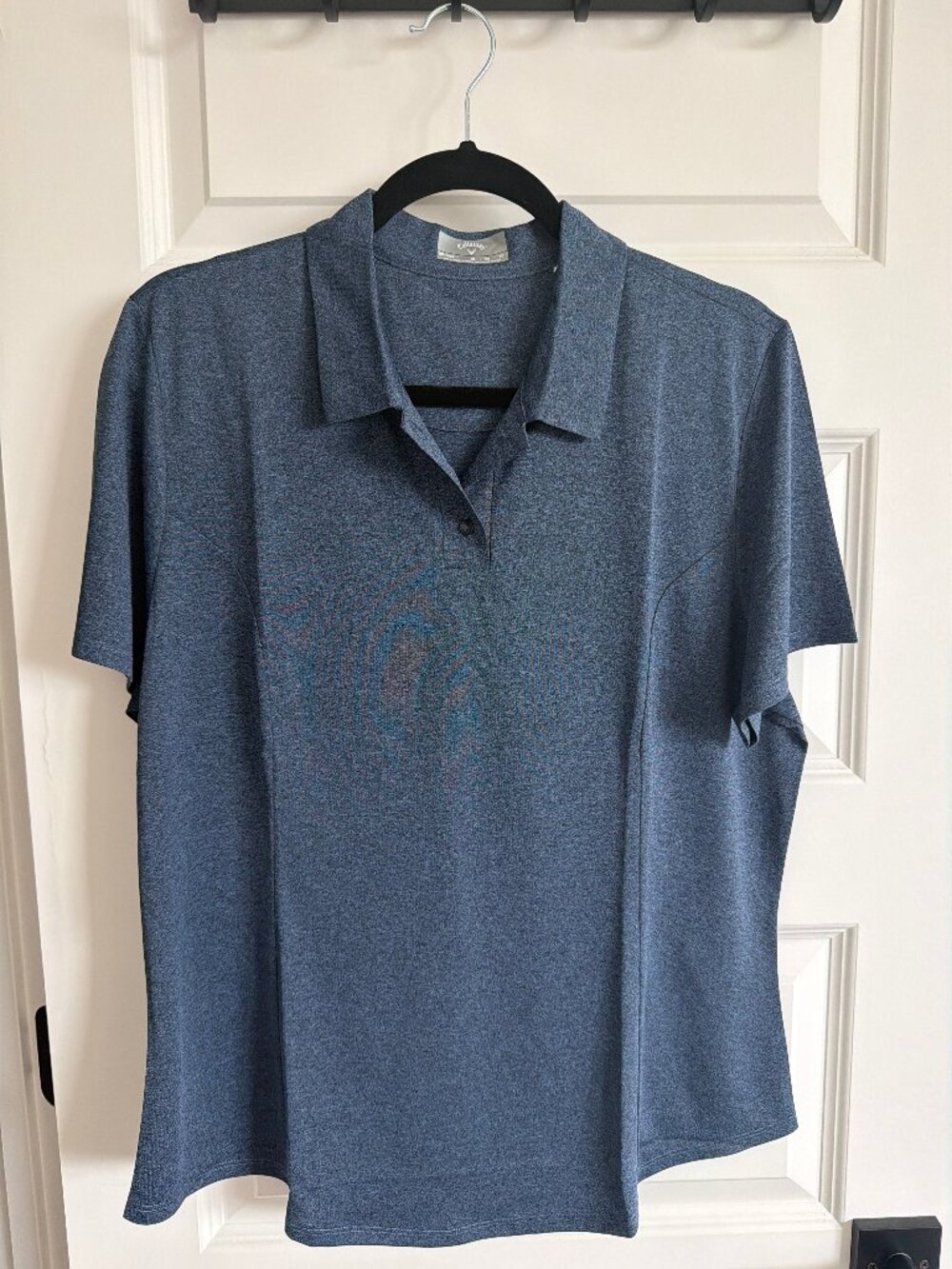 Women's Callaway Opti-Dri Blue Heather Short-Sleeve Golf Polo - Size XL